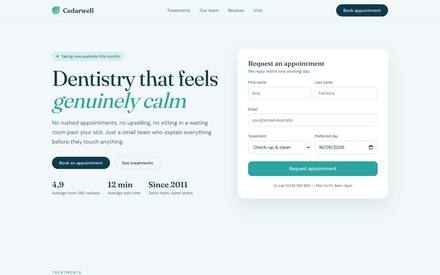 Cedarwell demo website preview