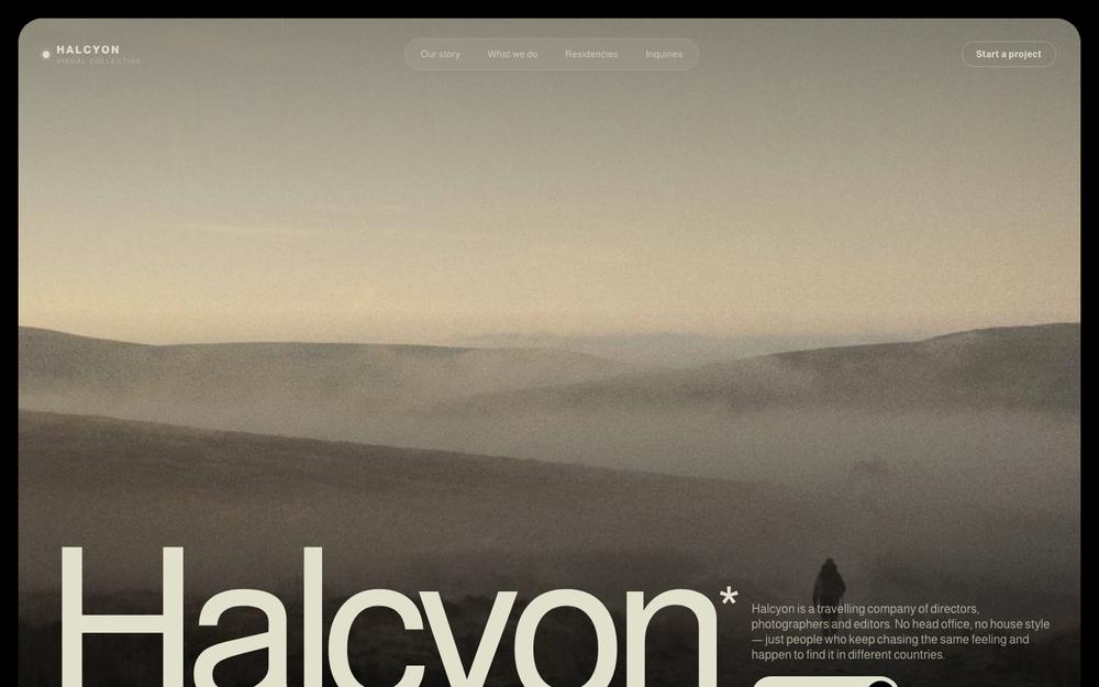 Halcyon demo site — film and photography collective homepage